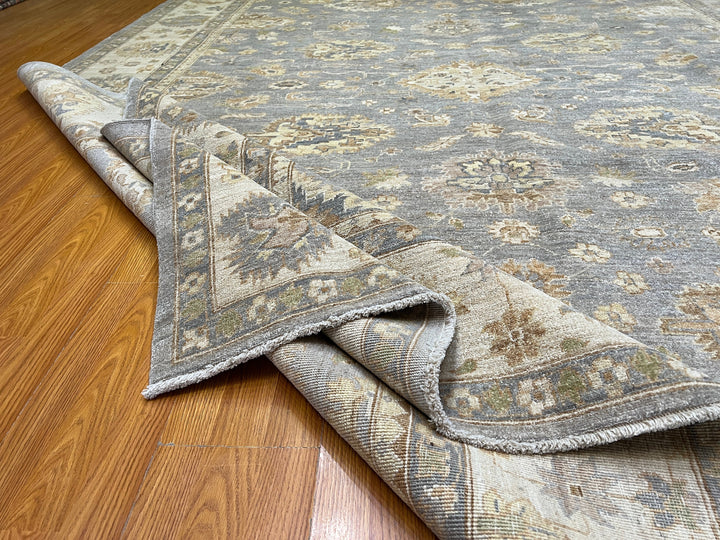 9X12 GRAY TURKISH OUSHAK HAND KNOTTED RUG-San Francisco Rugs--San Francisco Rugs