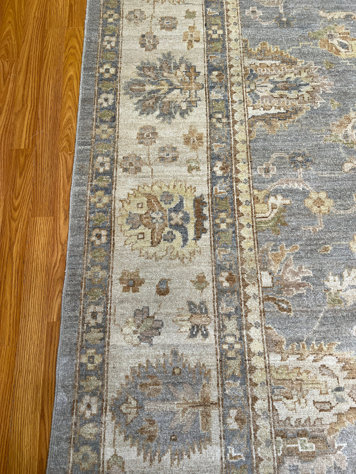 9X12 GRAY TURKISH OUSHAK HAND KNOTTED RUG-San Francisco Rugs--San Francisco Rugs