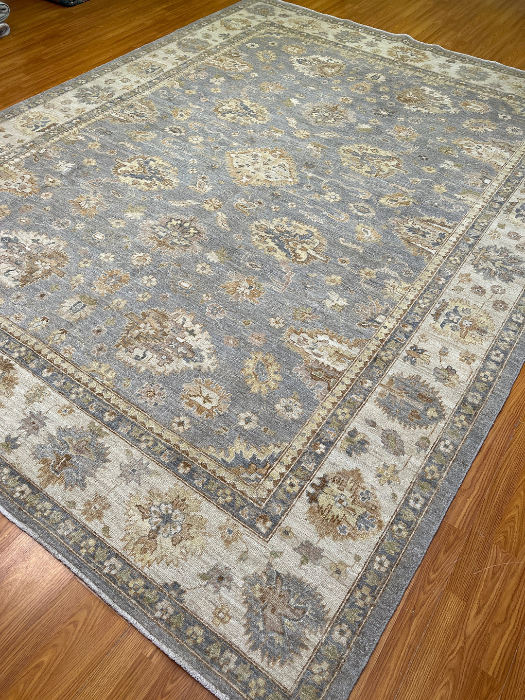 9X12 GRAY TURKISH OUSHAK HAND KNOTTED RUG-San Francisco Rugs--San Francisco Rugs