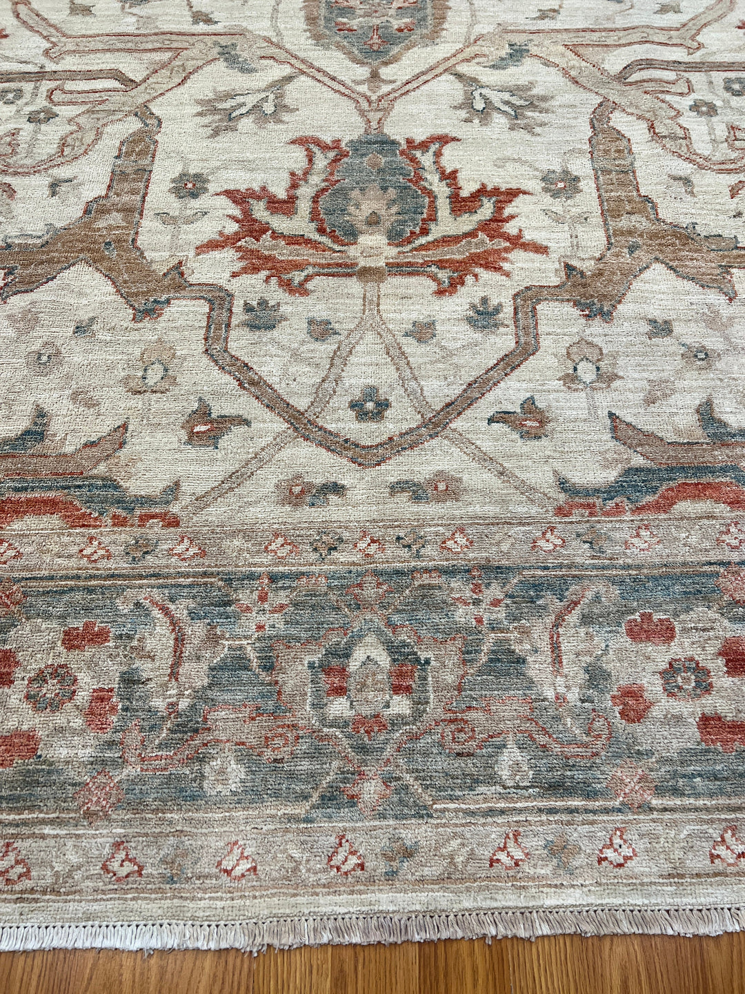 7X10 BEIGE BIJAR DESIGN HAND KNOTTED AFGHAN RUG-San Francisco Rugs--San Francisco Rugs
