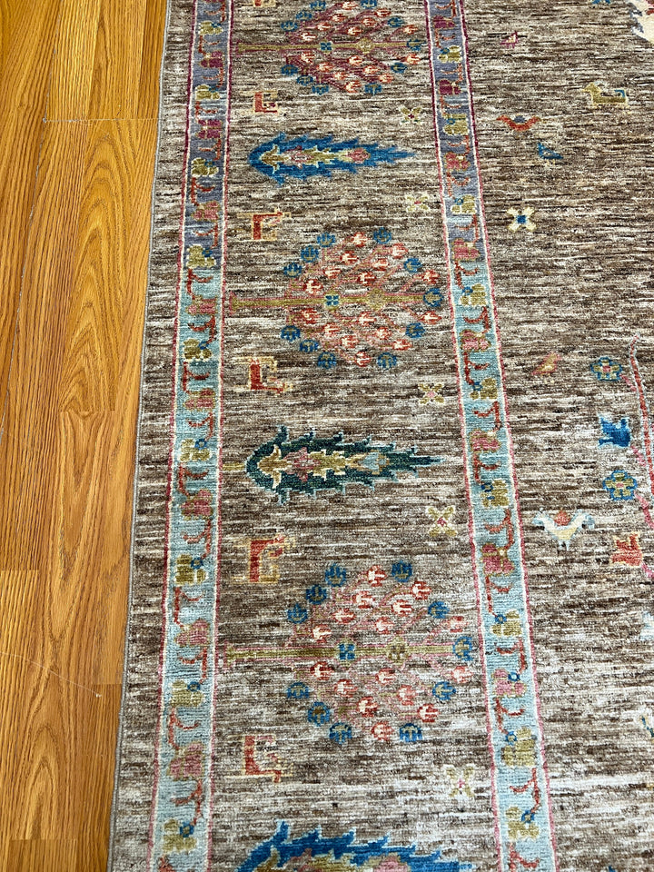 8X10 BROWN CYPRESS TREE HAND KNOTTED AFGHAN RUG-San Francisco Rugs--San Francisco Rugs