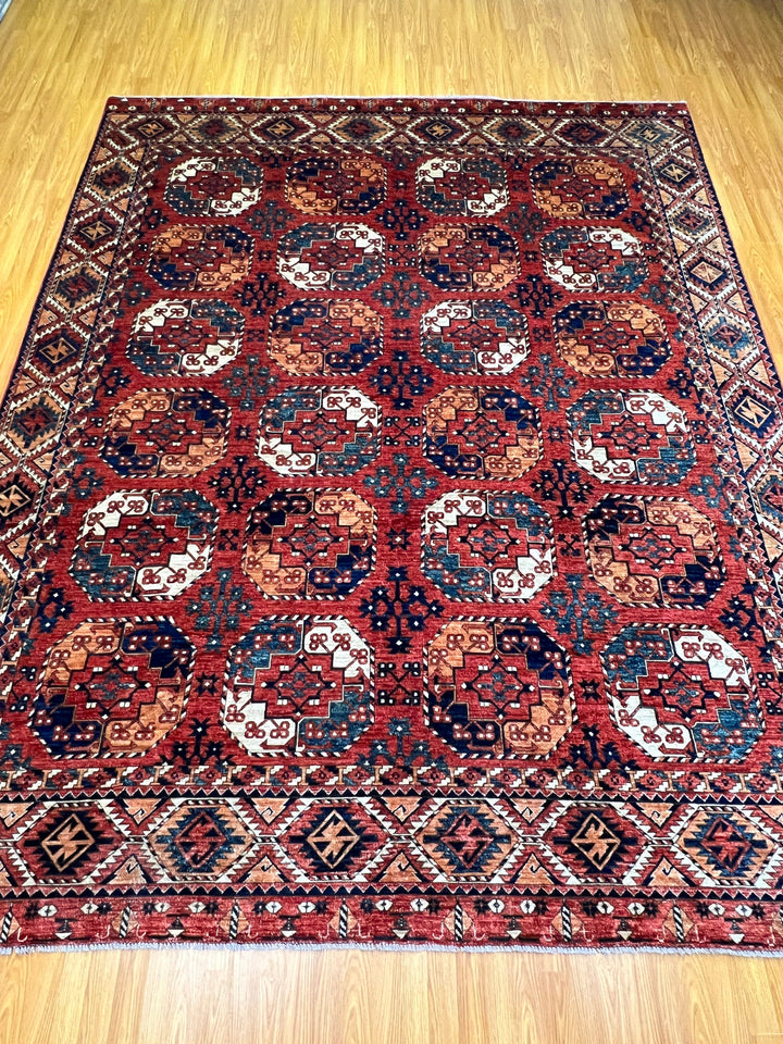 9X12 RED ERSARI HAND KNOTTED ORIENTAL RUG-San Francisco Rugs--San Francisco Rugs