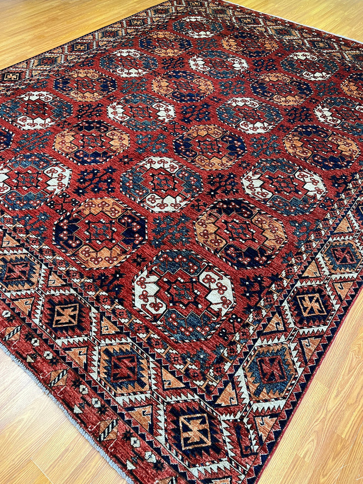 9X12 RED ERSARI HAND KNOTTED ORIENTAL RUG-San Francisco Rugs--San Francisco Rugs