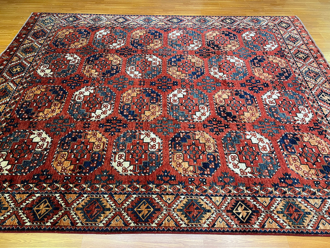 9X12 RED ERSARI HAND KNOTTED ORIENTAL RUG-San Francisco Rugs--San Francisco Rugs