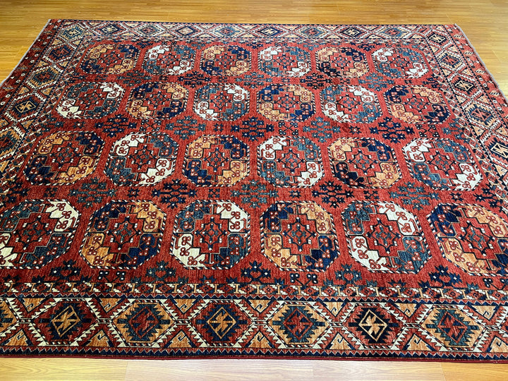 9X12 RED ERSARI HAND KNOTTED ORIENTAL RUG-San Francisco Rugs--San Francisco Rugs