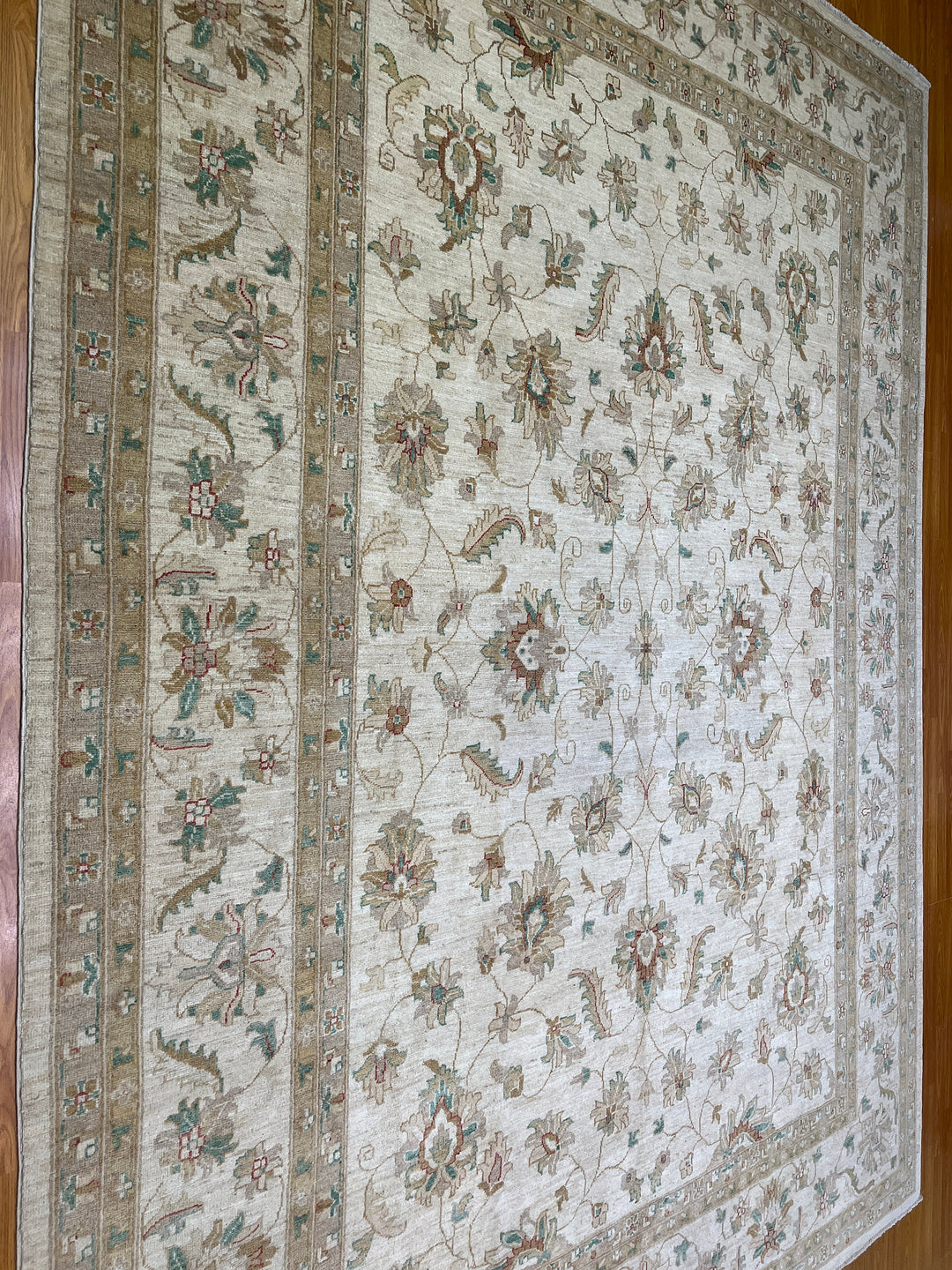 9x12 BEIGE FLORAL MAHAL DESIGN HAND KNOTTED RUG-San Francisco Rugs--San Francisco Rugs