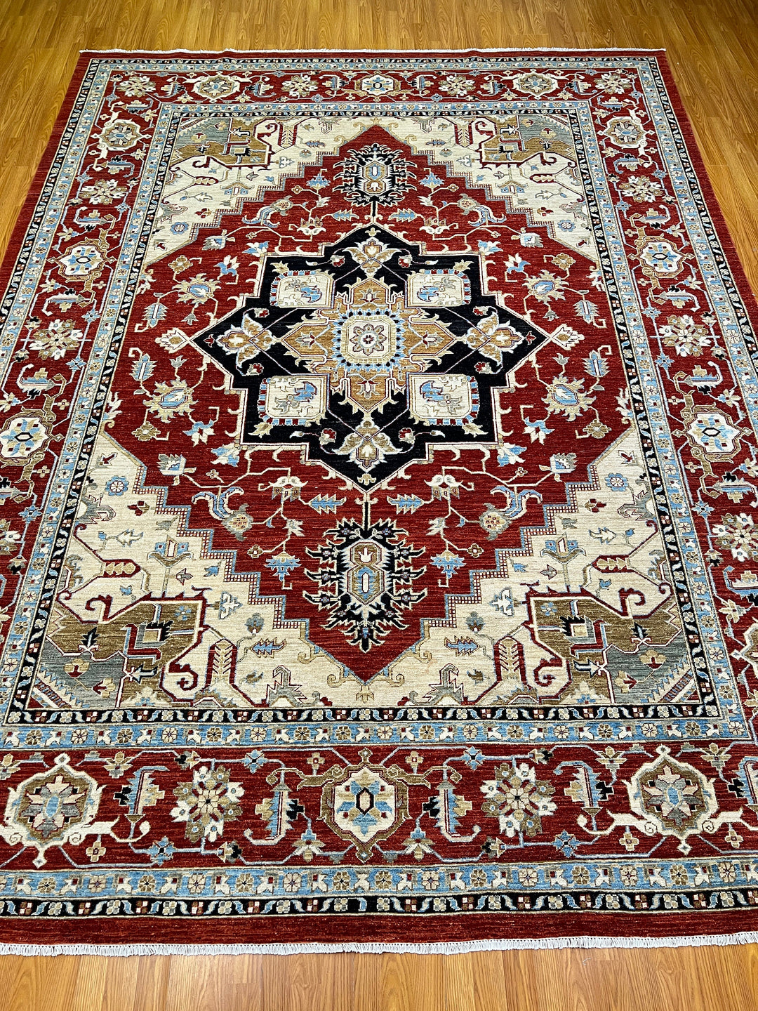 9X12 RED BEIGE SERAPI DESIGN HAND KNOTTED RUG-San Francisco Rugs--San Francisco Rugs