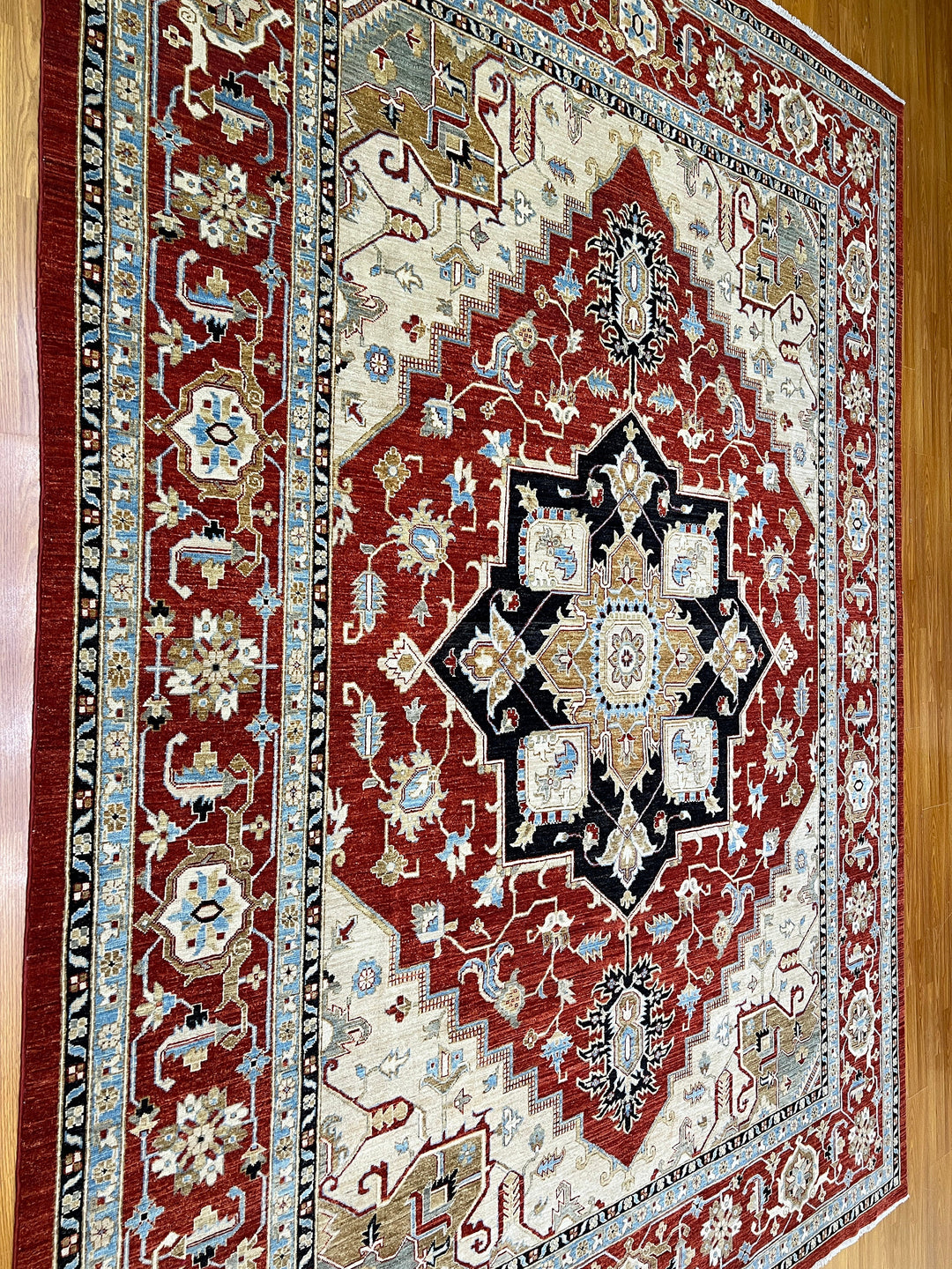 9X12 RED BEIGE SERAPI DESIGN HAND KNOTTED RUG-San Francisco Rugs--San Francisco Rugs