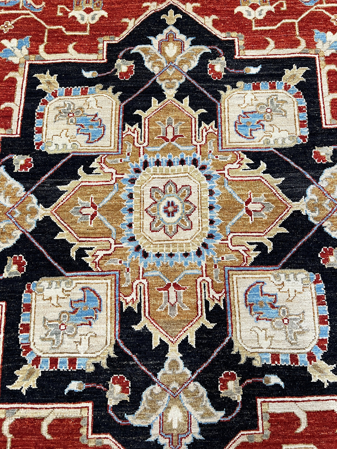 9X12 RED BEIGE SERAPI DESIGN HAND KNOTTED RUG-San Francisco Rugs--San Francisco Rugs