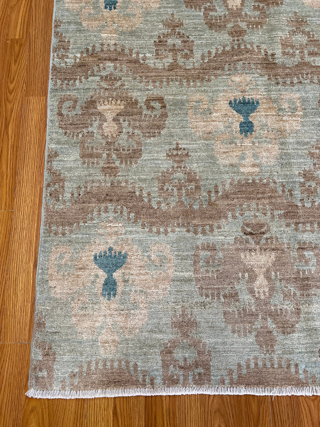 8x10 BROWN GREEN HAND KNOTTED AFGHAN RUG-San Francisco Rugs--San Francisco Rugs