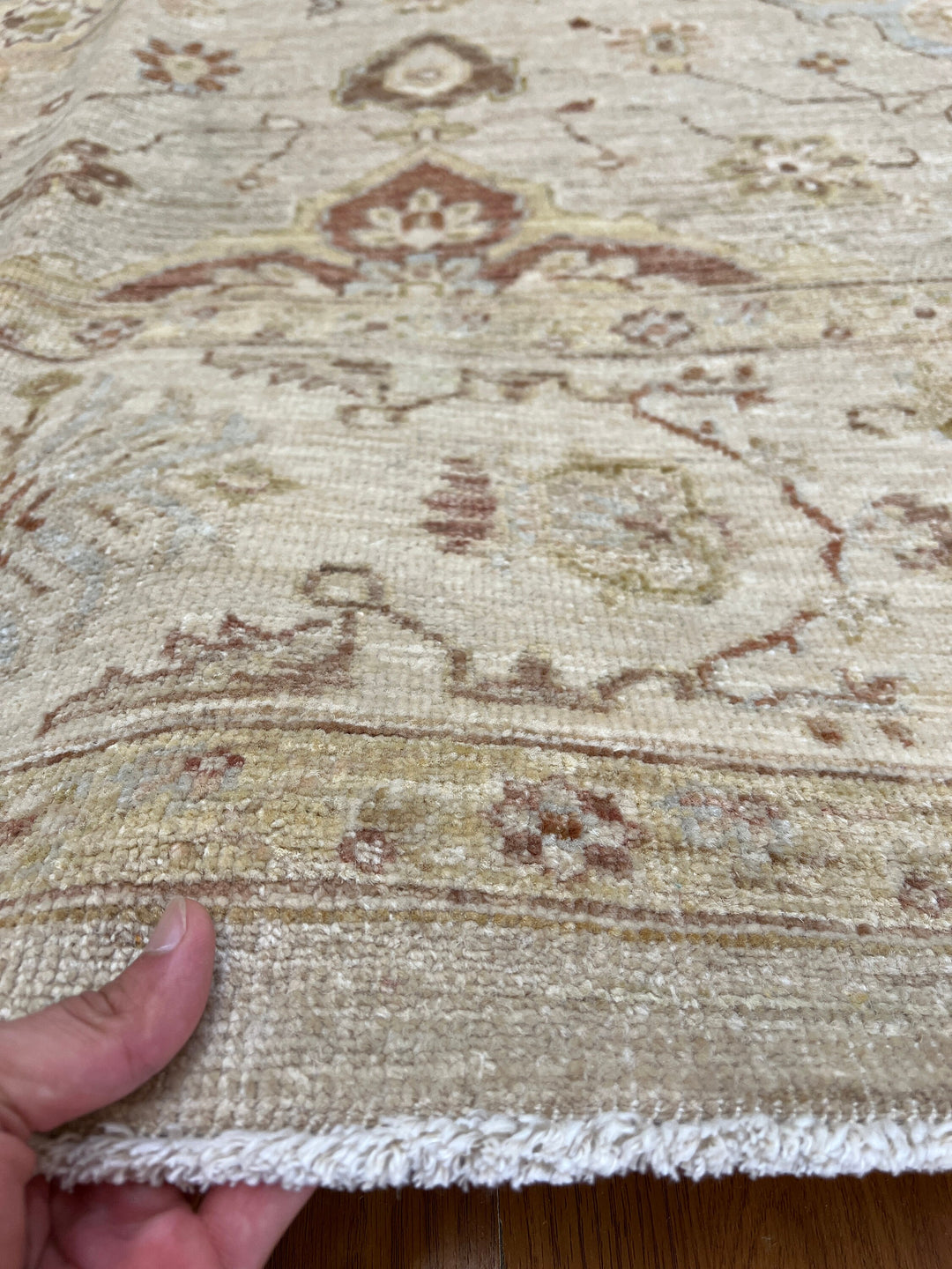 Beige Gray 8x10 Ft Hand Knotted Wool Rug - Vintage Afghan Rug - Light Colored Rugs - Area Rug For Office - Bedroom Rug - Living Room Rugs-San Francisco Rugs--San Francisco Rugs
