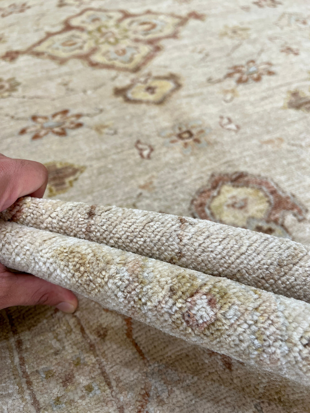 Beige Gray 8x10 Ft Hand Knotted Wool Rug - Vintage Afghan Rug - Light Colored Rugs - Area Rug For Office - Bedroom Rug - Living Room Rugs-San Francisco Rugs--San Francisco Rugs