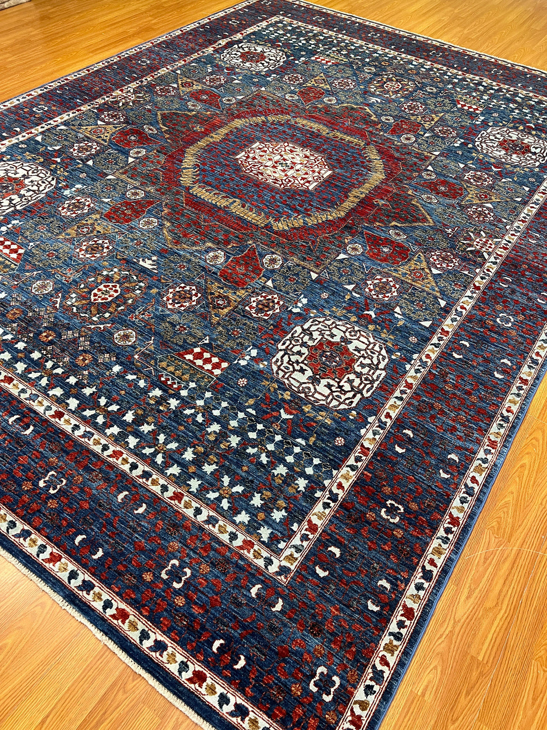 9X12 WOOL & SILK MULTICOLOR MAMLUK HAND KNOTTED RUG-San Francisco Rugs--San Francisco Rugs