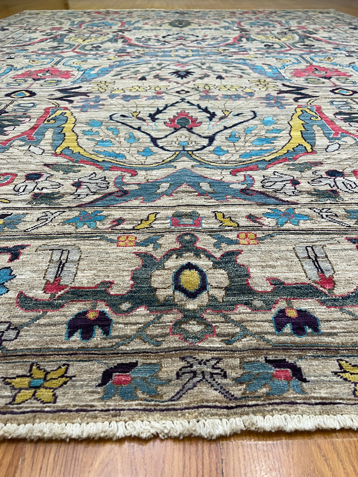 9X12 GRAY PASTEL BIJAR HAND KNOTTED AFGHAN RUG-San Francisco Rugs--San Francisco Rugs