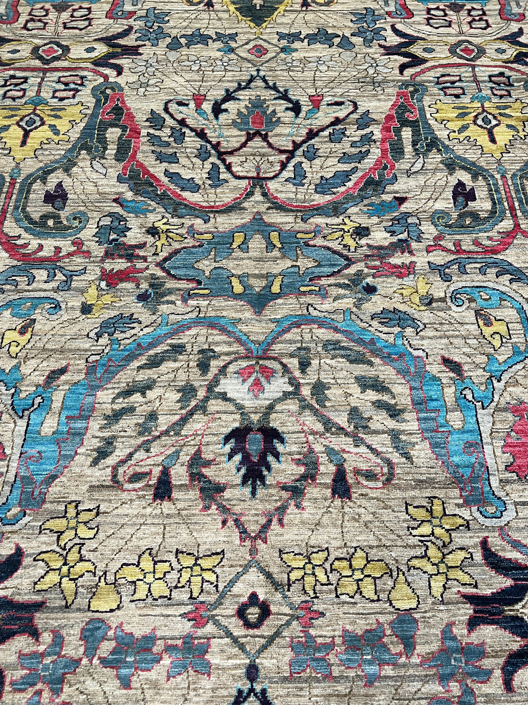 9X12 GRAY PASTEL BIJAR HAND KNOTTED AFGHAN RUG-San Francisco Rugs--San Francisco Rugs