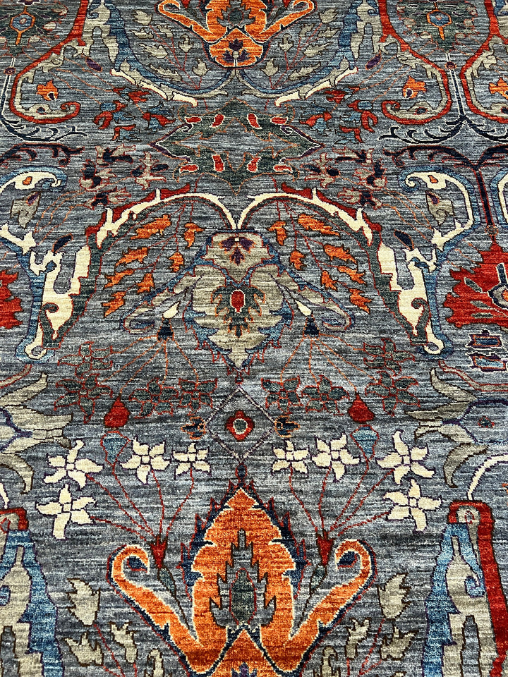 9X12 GRAY GREEN BIJAR TRADITIONAL HAND KNOTTED RUG-San Francisco Rugs--San Francisco Rugs