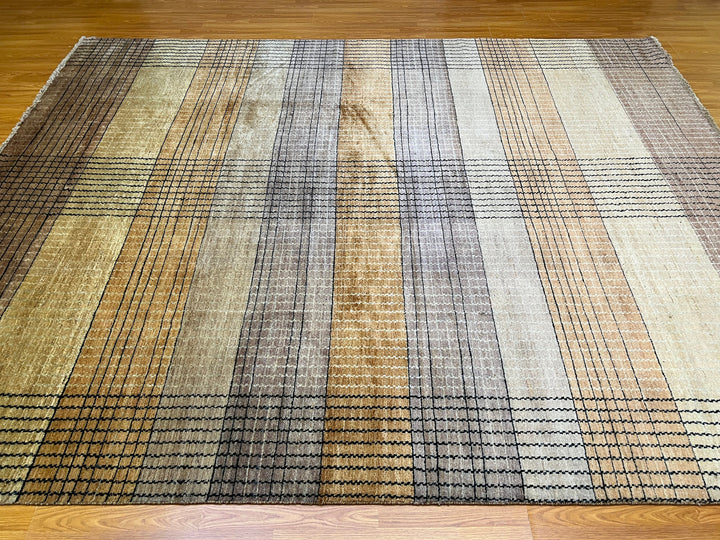 8X10 BROWN GOLD MOROCCAN HAND KNOTTED RUG-San Francisco Rugs--San Francisco Rugs