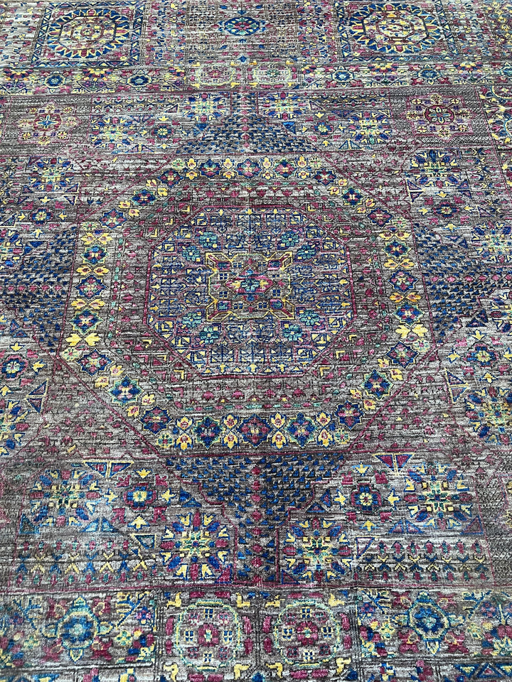 Tribal 8x10 Ft Hand Knotted Mamluk Rug - Purple Medallion Rug - 8x10 Dining Room Rug - Living Room Rug - Bedroom Rug - Home Decor Rugs-San Francisco Rugs--San Francisco Rugs