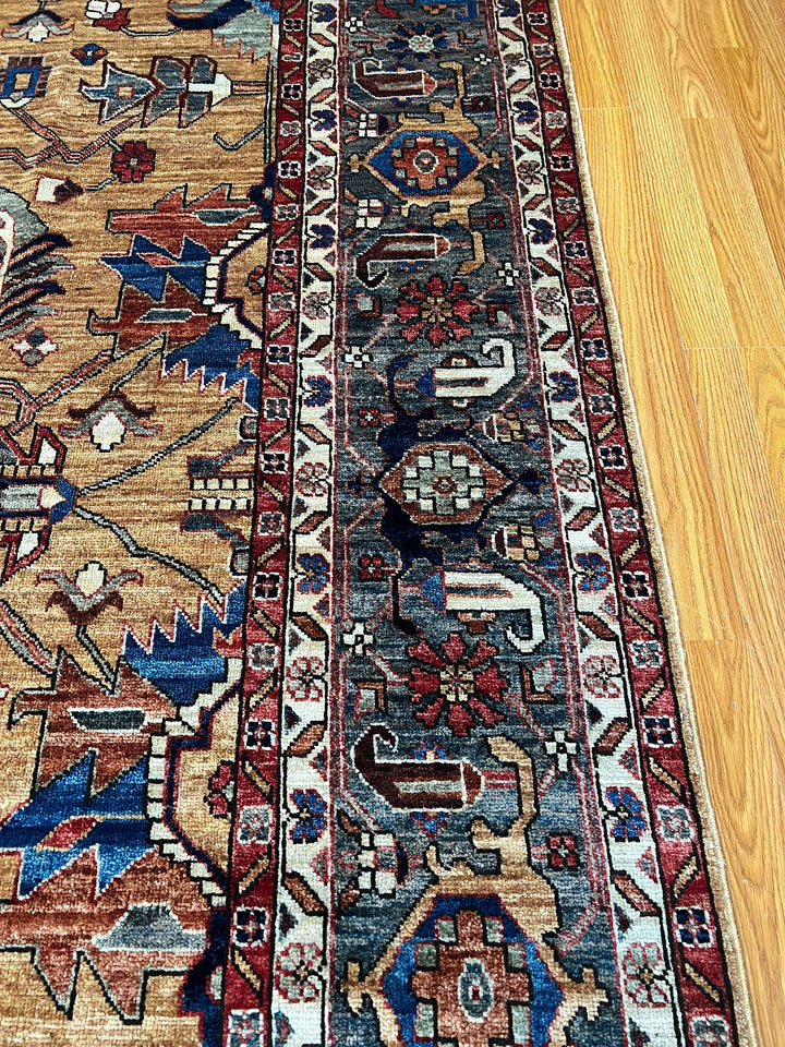9X12 CAMEL GOLD SERAPI HAND KNOTTED RUG-San Francisco Rugs--San Francisco Rugs