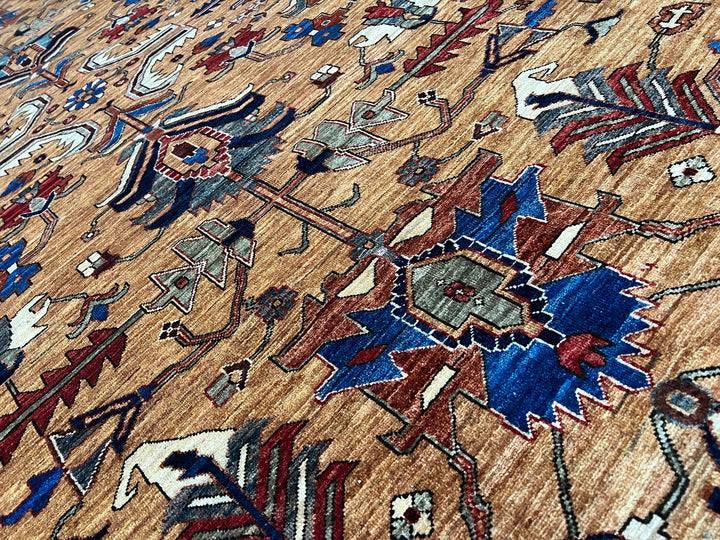 9X12 CAMEL GOLD SERAPI HAND KNOTTED RUG-San Francisco Rugs--San Francisco Rugs