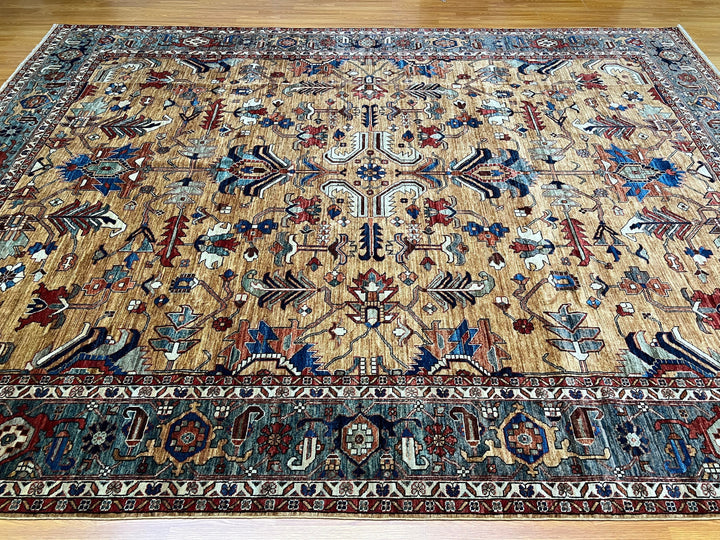 9X12 CAMEL GOLD SERAPI HAND KNOTTED RUG-San Francisco Rugs--San Francisco Rugs