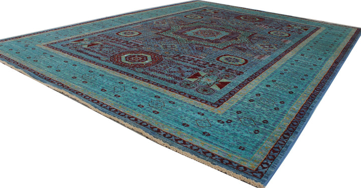 Turquoise 6x8 Ft Hand Knotted Mamluk Rug - Medallion Design Rug - Ottoman Mamluk Rug - High Quality Rug - Living Room Rug - Dining Room Rugs-San Francisco Rugs--San Francisco Rugs