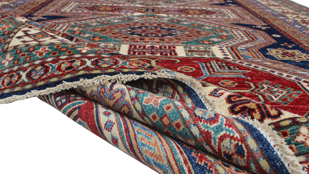 Tribal 6x8 Ft Hand Knotted Wool Rug - Afghan Area Rug - Geometric Design Rug - Living Room Rug - Dining Room Rug - Office Rug - Bedroom Rug-San Francisco Rugs--San Francisco Rugs