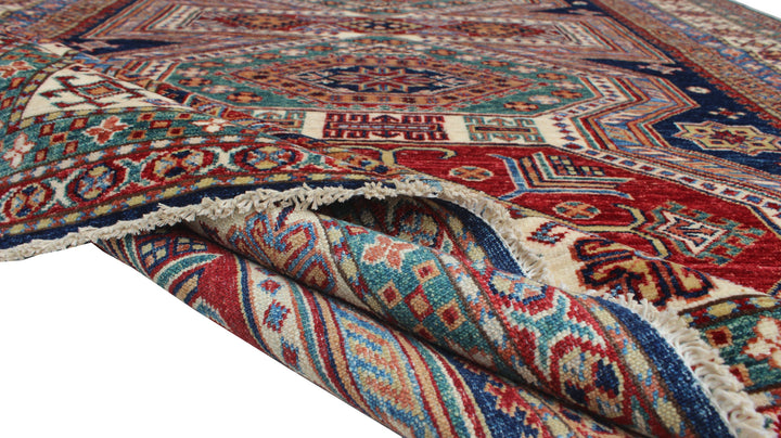 Tribal 6x8 Ft Hand Knotted Wool Rug - Afghan Area Rug - Geometric Design Rug - Living Room Rug - Dining Room Rug - Office Rug - Bedroom Rug-San Francisco Rugs--San Francisco Rugs