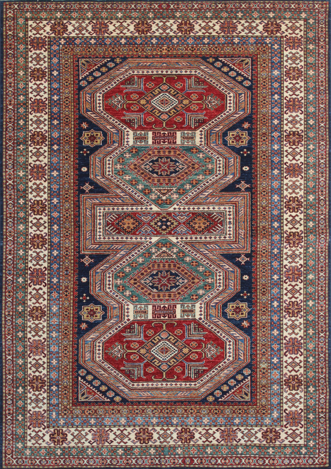 Tribal 6x8 Ft Hand Knotted Wool Rug - Afghan Area Rug - Geometric Design Rug - Living Room Rug - Dining Room Rug - Office Rug - Bedroom Rug-San Francisco Rugs--San Francisco Rugs