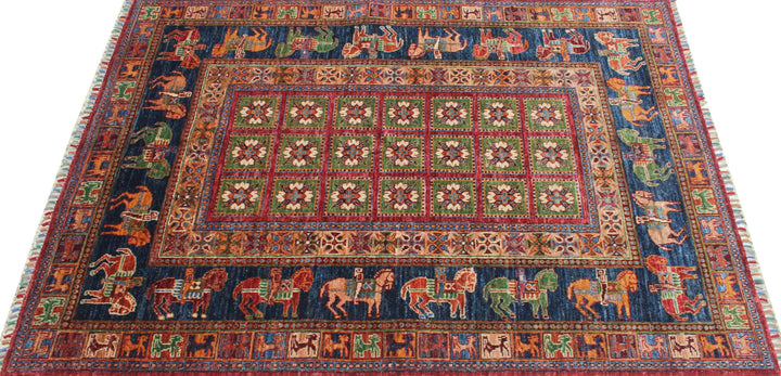 Pazyryk 4x6 Ft Hand Knotted Wool Rug - Tribal Wool Rug - 4x6 Entryway Rug - Kitchen Rug - Small Living Room, Bedroom Rug - Home Decor Rugs-San Francisco Rugs--San Francisco Rugs