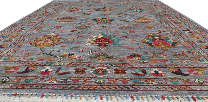 Gray 5x7 F Hand Knotted Rug - Natural Dye Wool Rug - Tribal Area Rug - Exquisite, Home Decor Rugs - 5x7 Office Rug - Bedroom Rug-San Francisco Rugs--San Francisco Rugs