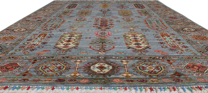 Gray 5x7 Ft Hand Knotted Wool Rug - Transitional Design Rug - Tribal Afghan Rug - 5x7 Bedroom Rug - Office Rug - Kids Room Rug - Home Decors-San Francisco Rugs--San Francisco Rugs