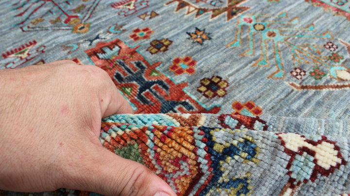 Gray 5x7 Ft Hand Knotted Wool Rug - Transitional Design Rug - Tribal Afghan Rug - 5x7 Bedroom Rug - Office Rug - Kids Room Rug - Home Decors-San Francisco Rugs--San Francisco Rugs