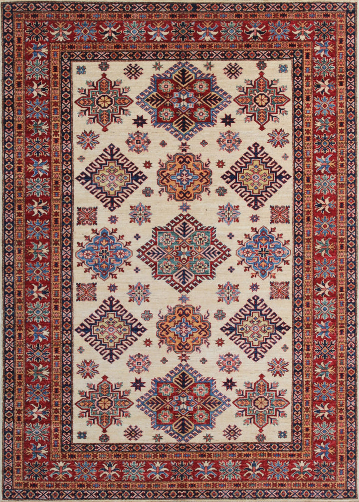 6x8 Ft Hand Knotted Rugs - Cream Red Tribal Rug - Soft Plush Wool Rug - Exquisite Design Rug - Bedroom Rug - Office Rug - Home Decor Rugs-San Francisco Rugs--San Francisco Rugs