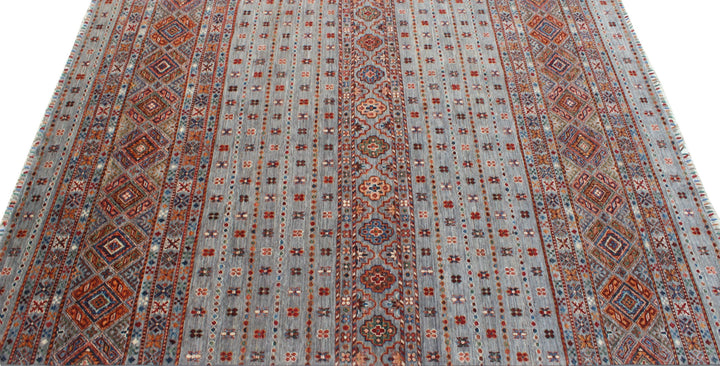 Gray 5'6x7'10 Ft Hand Knotted Rug - Afghan Khoy Nomad Rug - Tribal Area Rug - Soft Wool Rug - 6x8 Bedroom Rug - Office Rug - Living Room Rug-San Francisco Rugs--San Francisco Rugs