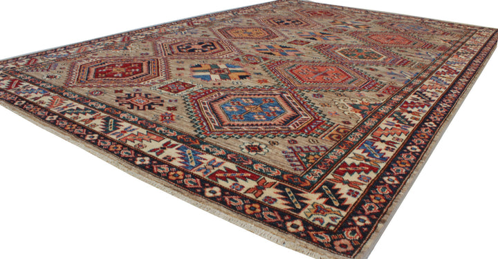 5'6x8'4 Ft Hand Knotted Rug - Geometric Design Rug - Tribal Afghan Rug - Natural Dye Wool Rug - Small Bedroom Rug - Dining Room Rug-San Francisco Rugs--San Francisco Rugs