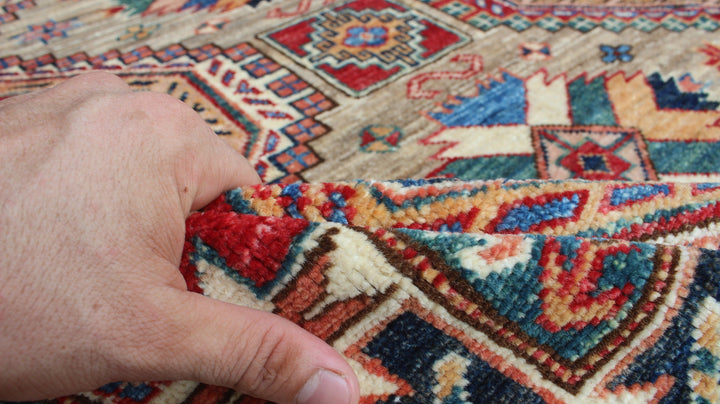 5'6x8'4 Ft Hand Knotted Rug - Geometric Design Rug - Tribal Afghan Rug - Natural Dye Wool Rug - Small Bedroom Rug - Dining Room Rug-San Francisco Rugs--San Francisco Rugs