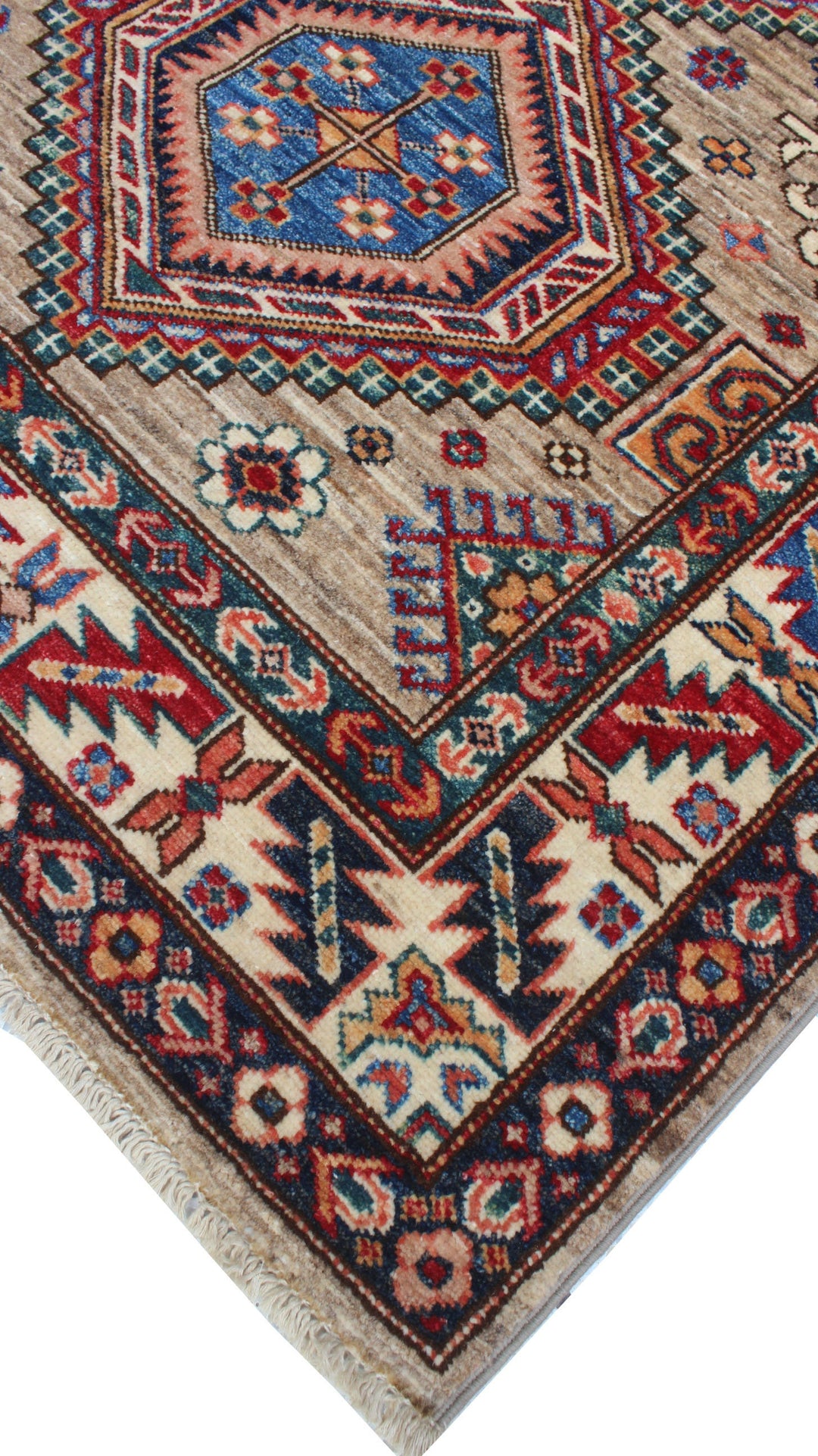 5'6x8'4 Ft Hand Knotted Rug - Geometric Design Rug - Tribal Afghan Rug - Natural Dye Wool Rug - Small Bedroom Rug - Dining Room Rug-San Francisco Rugs--San Francisco Rugs