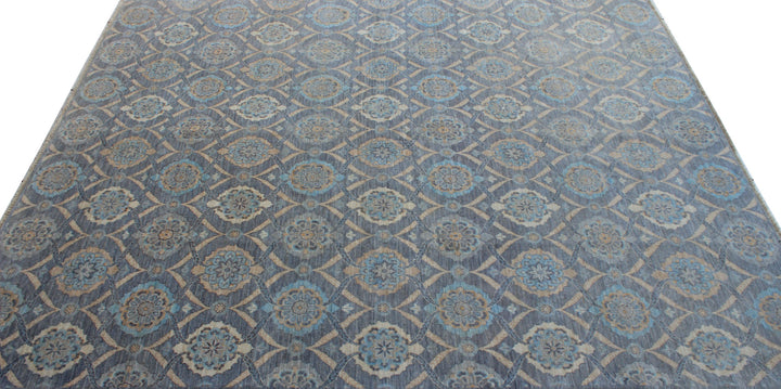 8x10 Ft Transitional Rug - Gray Blue Area Rug - Hand Knotted Wool Rug - Bedroom Rug - Dining Room Rug - Living Room Rug - Home Decor Rugs-San Francisco Rugs--San Francisco Rugs