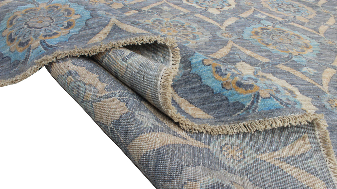 8x10 Ft Transitional Rug - Gray Blue Area Rug - Hand Knotted Wool Rug - Bedroom Rug - Dining Room Rug - Living Room Rug - Home Decor Rugs-San Francisco Rugs--San Francisco Rugs