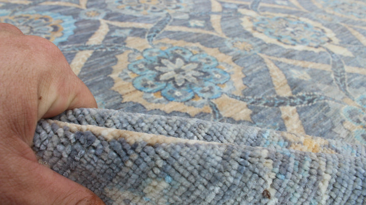 8x10 Ft Transitional Rug - Gray Blue Area Rug - Hand Knotted Wool Rug - Bedroom Rug - Dining Room Rug - Living Room Rug - Home Decor Rugs-San Francisco Rugs--San Francisco Rugs