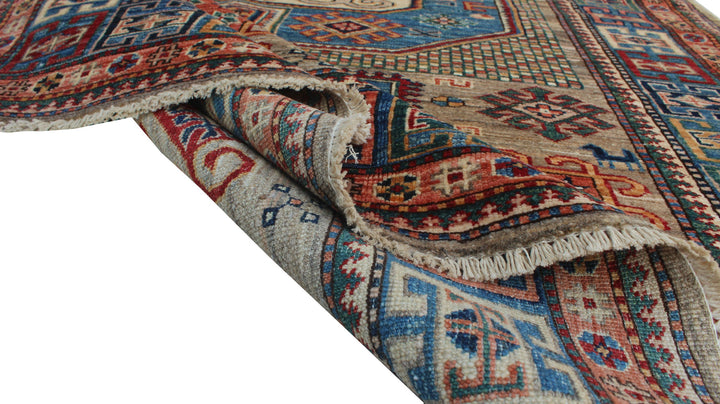 Gray 5x7 Ft Hand Knotted Tribal Rug - Medallion Design Rug - Natural Dye Wool Rug - Small 5x7 Area Rug For Dining Room, Living Room, Office-San Francisco Rugs--San Francisco Rugs