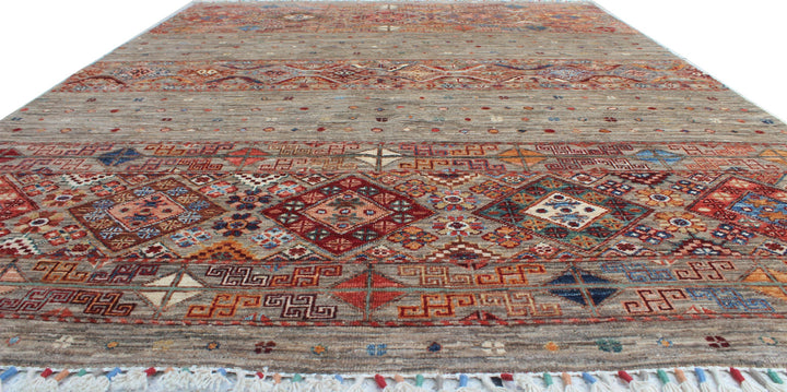 Gray 5x7 Ft Hand Knotted Rug - Khoy Nomad Design Rug - Afghan Tribal Rug - 5x7 Living Room, Dining Room, Office Rug - Interior Design Rug-San Francisco Rugs--San Francisco Rugs
