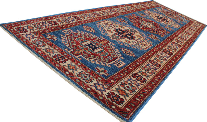 Blue 2'7x6'11 Ft Hand Knotted Runner Rug - Nomadic Shirvan Rug - Soft Wool Rug - Tribal Runner Rug - 3x7 Hallway Runner - Kitchen Runner Rug-San Francisco Rugs--San Francisco Rugs