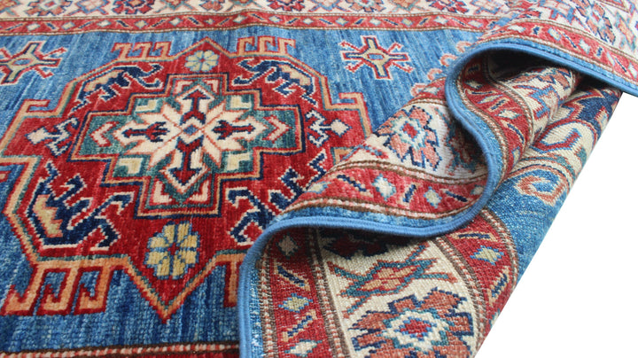 Blue 2'7x6'11 Ft Hand Knotted Runner Rug - Nomadic Shirvan Rug - Soft Wool Rug - Tribal Runner Rug - 3x7 Hallway Runner - Kitchen Runner Rug-San Francisco Rugs--San Francisco Rugs