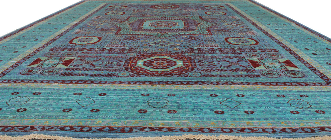 Turquoise 6x8 Ft Hand Knotted Mamluk Rug - Medallion Design Rug - Ottoman Mamluk Rug - High Quality Rug - Living Room Rug - Dining Room Rugs-San Francisco Rugs--San Francisco Rugs