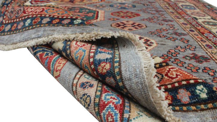 Gray 5x7 Ft Hand Knotted Rug - Tribal Afghan Rug - Soft, Plush Wool Rug - 5x7 Bedroom, Living Room, Office Rug - Home Decor Rugs-San Francisco Rugs--San Francisco Rugs