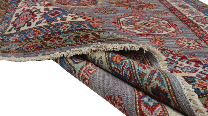 Gray-Red 5x7 Ft Tribal Afghan Rug - Hand Knotted Soft Wool Rug - Small Area Rug For Bedroom, Office, Living Room - Home Decor Rugs-San Francisco Rugs--San Francisco Rugs