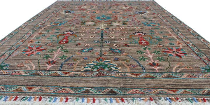Natural Gray 4x6 ft Hand Knotted Rug - Exquisite Afghan Design Rug - Soft Plush Wool Rug - Small Entryway Rug - Kitchen Rug - Office Rug-San Francisco Rugs--San Francisco Rugs