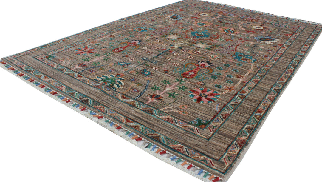 Natural Gray 4x6 ft Hand Knotted Rug - Exquisite Afghan Design Rug - Soft Plush Wool Rug - Small Entryway Rug - Kitchen Rug - Office Rug-San Francisco Rugs--San Francisco Rugs